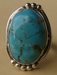 Bague Western en argent et Turquoise