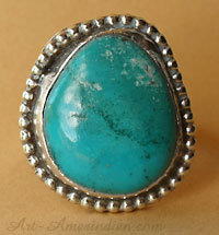 Bague western argent et turquoise