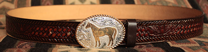 Ceinture western Country en cuir largeur 37 mm convenantà la plupart des boucles de ceintures américaines