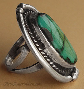 Dead Pawn Navajo sterling and turquoise ethnic ring