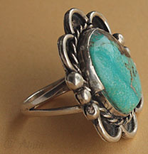 Navajo turquoise and sterling silver ring