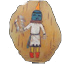 medaillon tribal hopi kachina dancer amérindien en os 