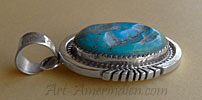 Bijou Navajo en argent avec turquoise sleeping Beauty brute