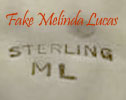 Fake Melinda Lucas ML mark from jewelry sold on Ebay