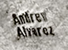 Andrew Alvarez capitals letter mark, is an Anglo silversmith