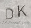 DK hallmark on jewelry for Dennis Kalisteo Navajo Indian Native American