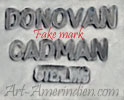 Donovan Cadman fake engraved hallmark on cheap jewelry