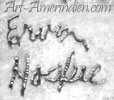 Ervin Hoskie script hallmark on Navajo jewelry
