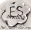 ES initials on a flower design plate is actual Eve Seymour Colombian from Arizona hallmark