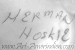Herman Hoskie handscript signature on Indian jewelry