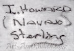 Ivan Howard Navajo handscript hallmark on Indian Native American jewelry