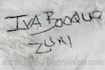 Iva Booqua Zuni script hallmark on Indian Native American jewelry