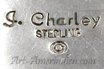 J Charley mark on Indian jewellry for John Charley Navajo silversmith