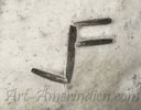 JF Hopi mark on jewelry for Julian Fred Hopi silversmith