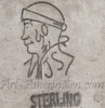 JS indian head mark for Jerry Sluein Navajo silversmith