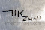 K Zuni mark on jewelry is Maderrel Kallestewa Zuni artist signature