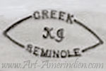 GJ CreeK Seminole mark on indian native american jewelry is Kenneth Jonhson hallmark