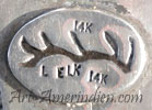 L ELK under Elk antler picto is Michael Little Lakota-Sioux silversmith hallmark