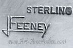 L FEENEY hallmark on south west jewelry for Leo Feeney Anglo silversmith
