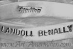 Landoll Benally hallmark on Navajo bracelet