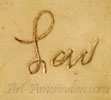Lew handscript mark on jewelry may be Mary S. Lew Navajo