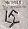 LFY misaligned letters mark on Indian Native American jewelry is Leroy F Yazzie, Navajo