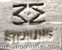 MM stacked reversed letters mark on Navajo bracelet