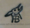 Antelope head and AB mark on Indian jewelry for Art Batala hopi silversmith
