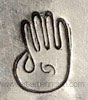 peace sign inside a hand, Watson Honanie Hopi native american silversmith hallmark