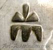 Indian Native american cloud mark on sterling silver for Hopi silversmith Bernard Dawahoya