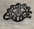 Elaborated half sun over reptile mark on Indian jewelry for Anderson Koinva Hopi