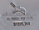 Eagle paw mark on Indian Native American jewelry is Bennie Ration Navajo