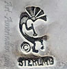 Kokopelli c mark on Indian jewelry for Chuck Lindsay Navajo silversmith