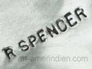 R Spencer Indian Native American silversmith hallmark on jewelry
