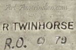 R. TWINHORSE with copyright symbol and date is Raymond Twinhorse, San Felipe