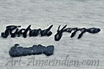 Richard Yazza Navajo script hallmark on Indian Native American jewelry
