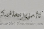 S Manygoats hand script hallmark is Stanley Manygoats Navajo