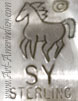 SY and Horse trade mark is Steve Yellowhorse Navajo silversmith