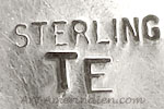 TE mark on Indian jewelry for Ted Etsitty Navajo silversmith