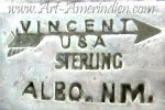 Vincent USA and an arrow Albo NM mark is Vincent James Platero hallmark