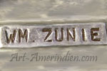 WM Zunie hallmark on Indian jewelry for William Zunie Zuni artist