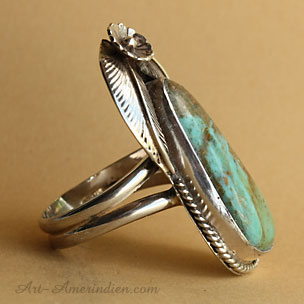 Sterling silver and genuine turquoise south western ring, made in USA by artist Art Gatzke