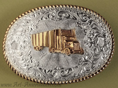 Boucle de ceinture américaine représente un camion américain Peterbilt