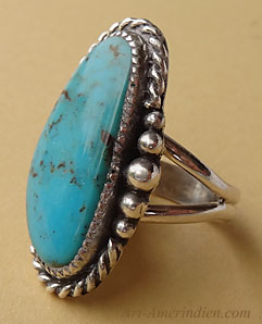 Navajo Indian Sterling silver and turquoise south western ring