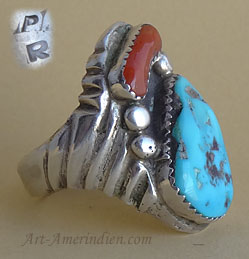 Navajo Indian Native american men's tribal sterling silver ring