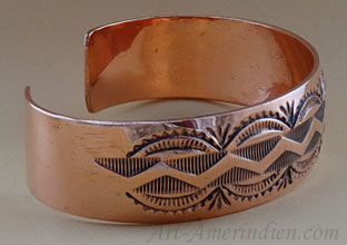 Navajo Indian Native American cuff bracelet, ethnic copper jewelry