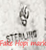 Fake Hopi mark on jewelry sold on Ebay from Japan