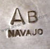 AB with enlarged A hallmark on Navajo jewelry is Anna Begay