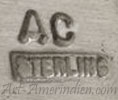 AC mark on sterling silver Indian Native jewelry for Albert Cleveland Navajo