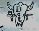 BCT stacked letters inside a skull is Navajo Robert Becenti Jr hallmark